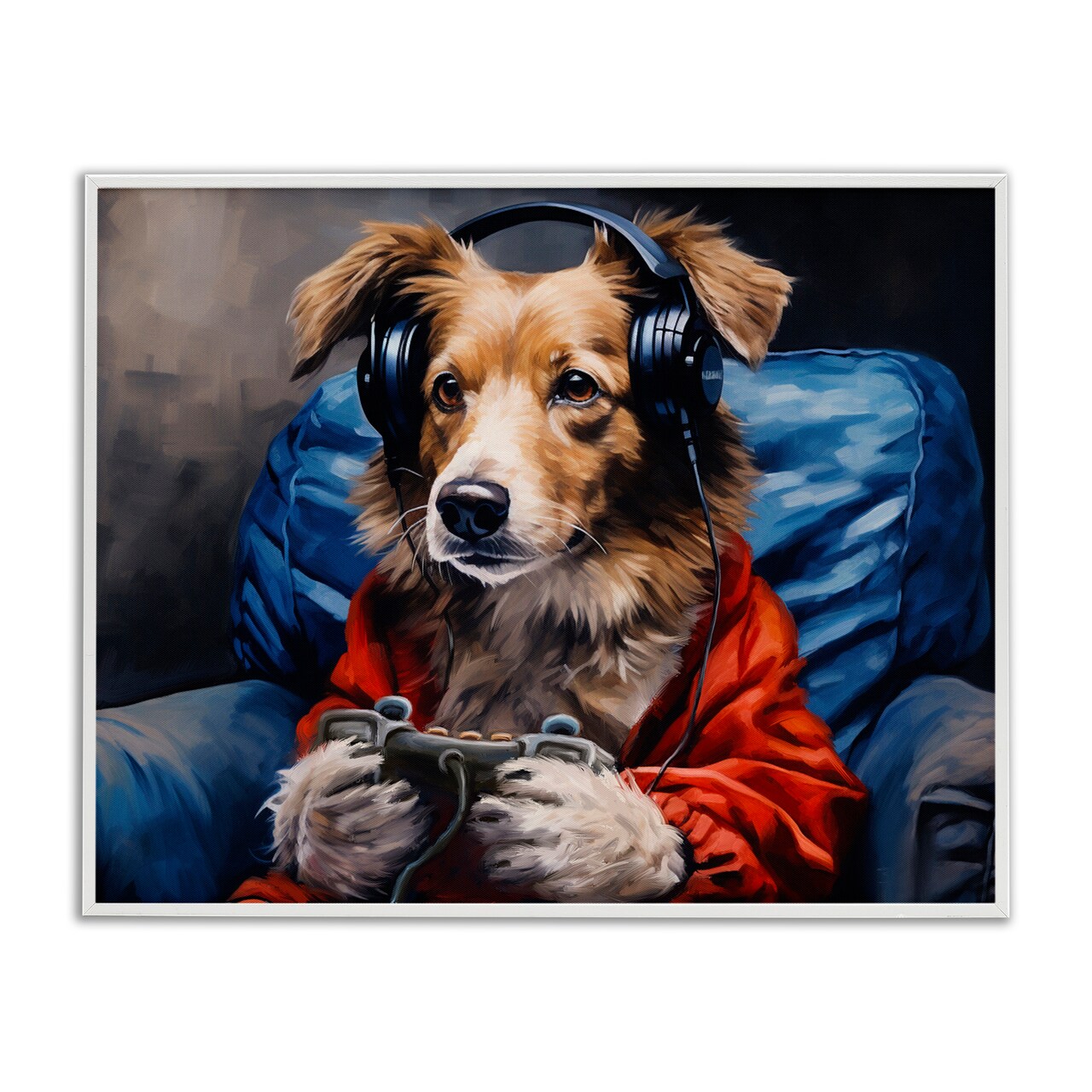 Stupell Industries Game Master Dog Framed Giclee, design by Shawna Stewart